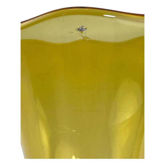 Vintage Amber Glass Swung Vase 9" Mid Century Modern Art Glass Home Decor - Picture 5 of 16